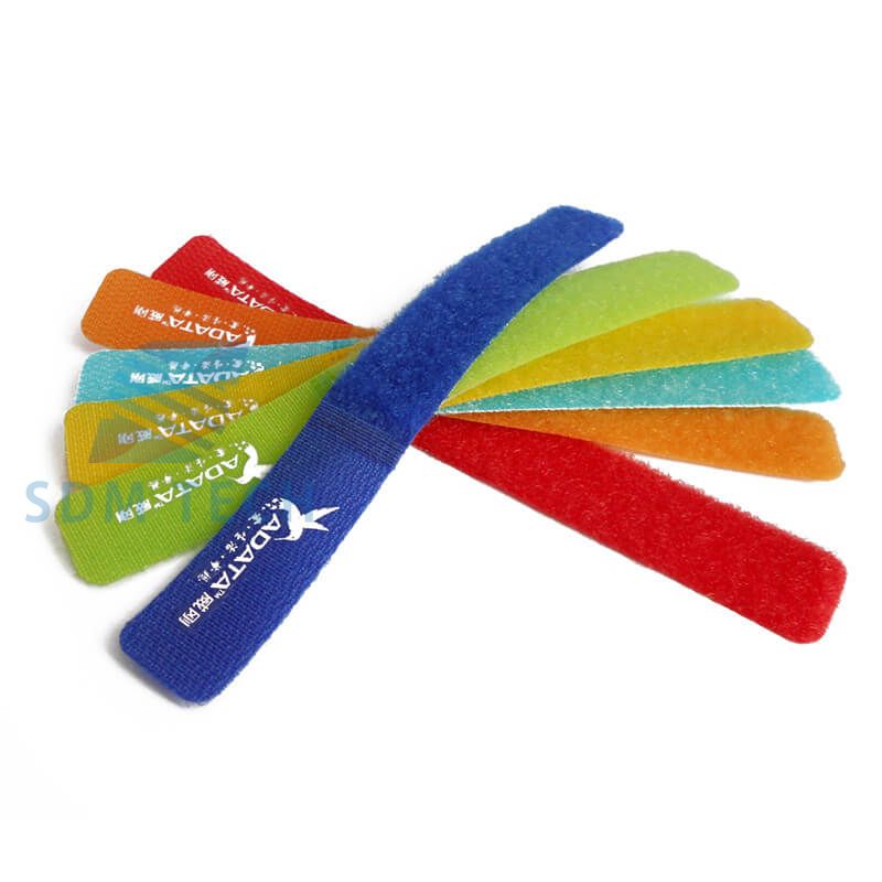 Colorful Cable Straps  Hook Loop Straps With Logo Printed 