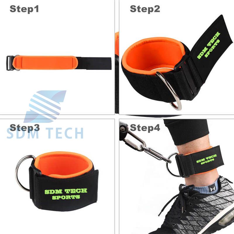 Fitness Ankle Straps For Cable Machines Soft Neoprene Webbing Ankle Straps For Weightlifting Workout Ankle Cuffs For Legs,Abs,Glute Exercises