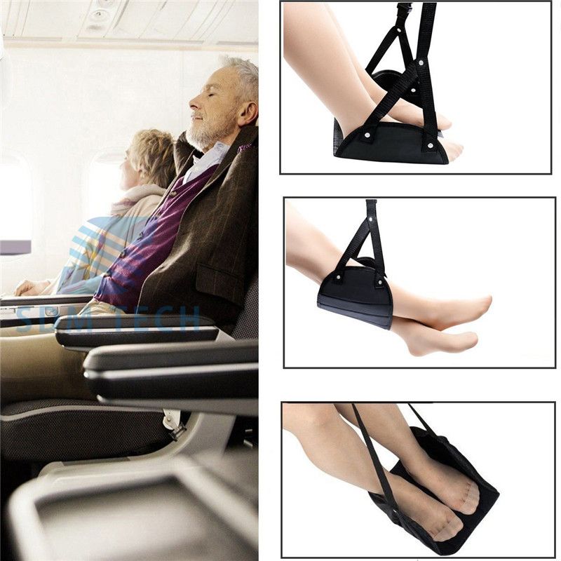 Airplane Footrest Adjustable Height Under Desk Footrest Portable Travel Accessories For Business Travel Relaxed Prevent Led Swelling Soreness Comfort Led Holders
